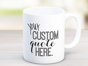White Mug Printing with custom Text
